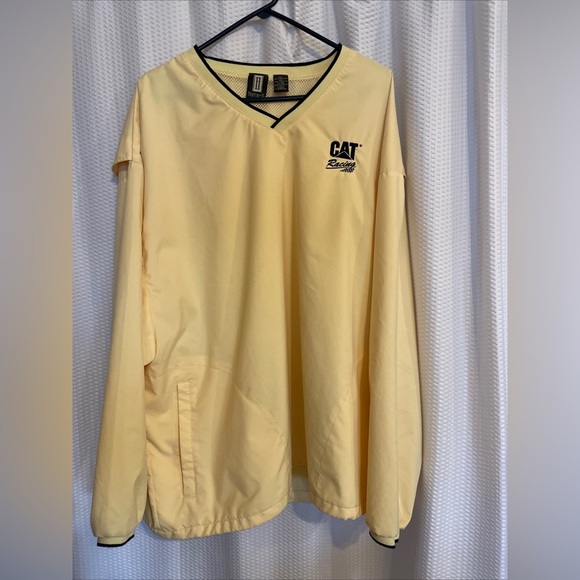 CAT Racing Yellow Long Sleeve Pullover  Windbreaker Jacket Men’s Size 2XL - Picture 1 of 6